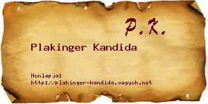 Plakinger Kandida névjegykártya